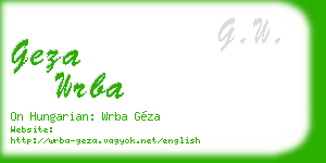 geza wrba business card